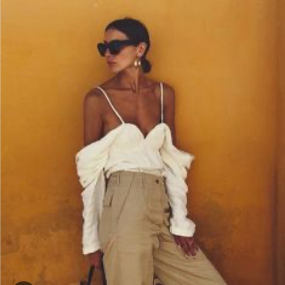 Jw Anderson Off White Off The Shoulder Top Size 6 NWOT - Picture 4 of 5